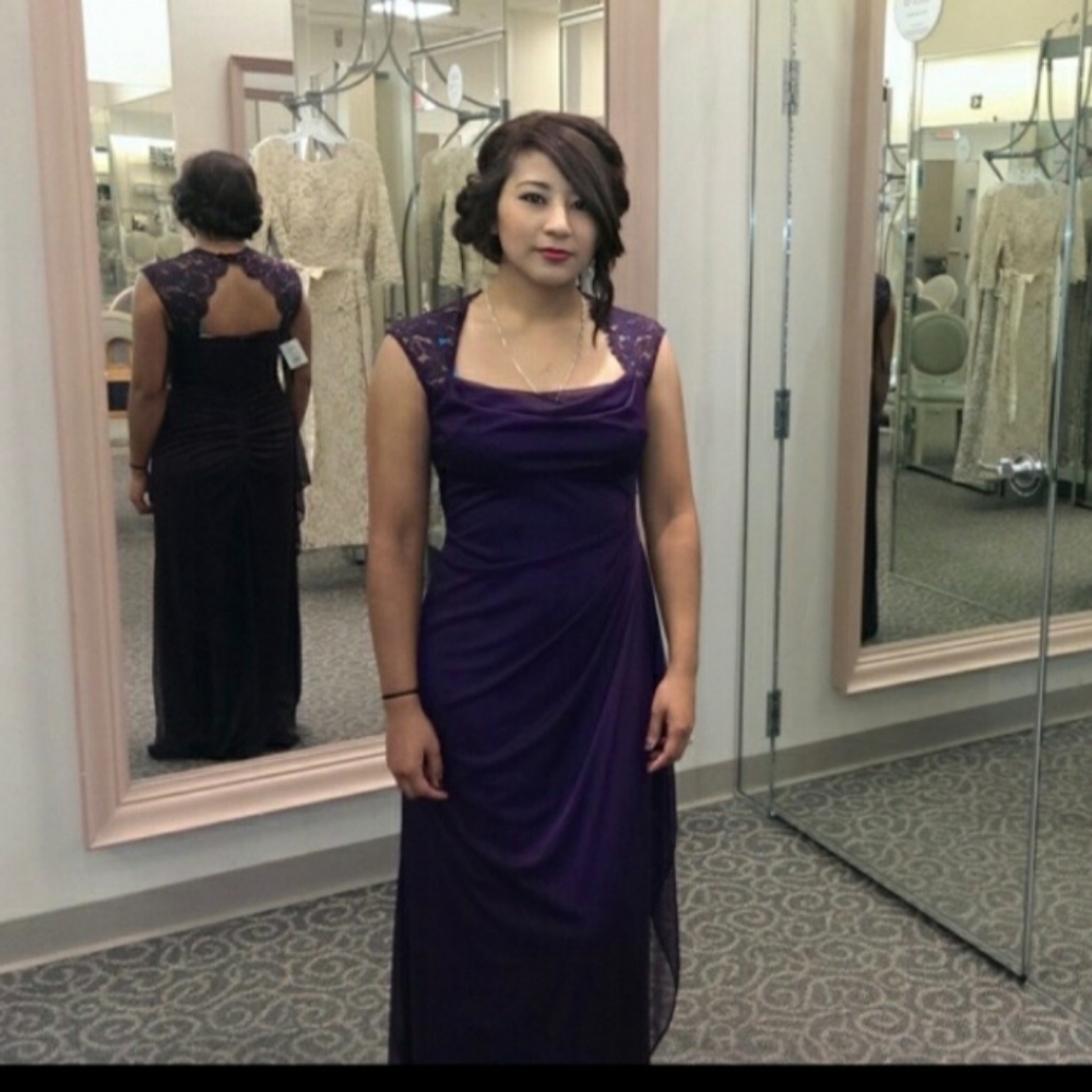 David's Bridal plum bridesmaid dress